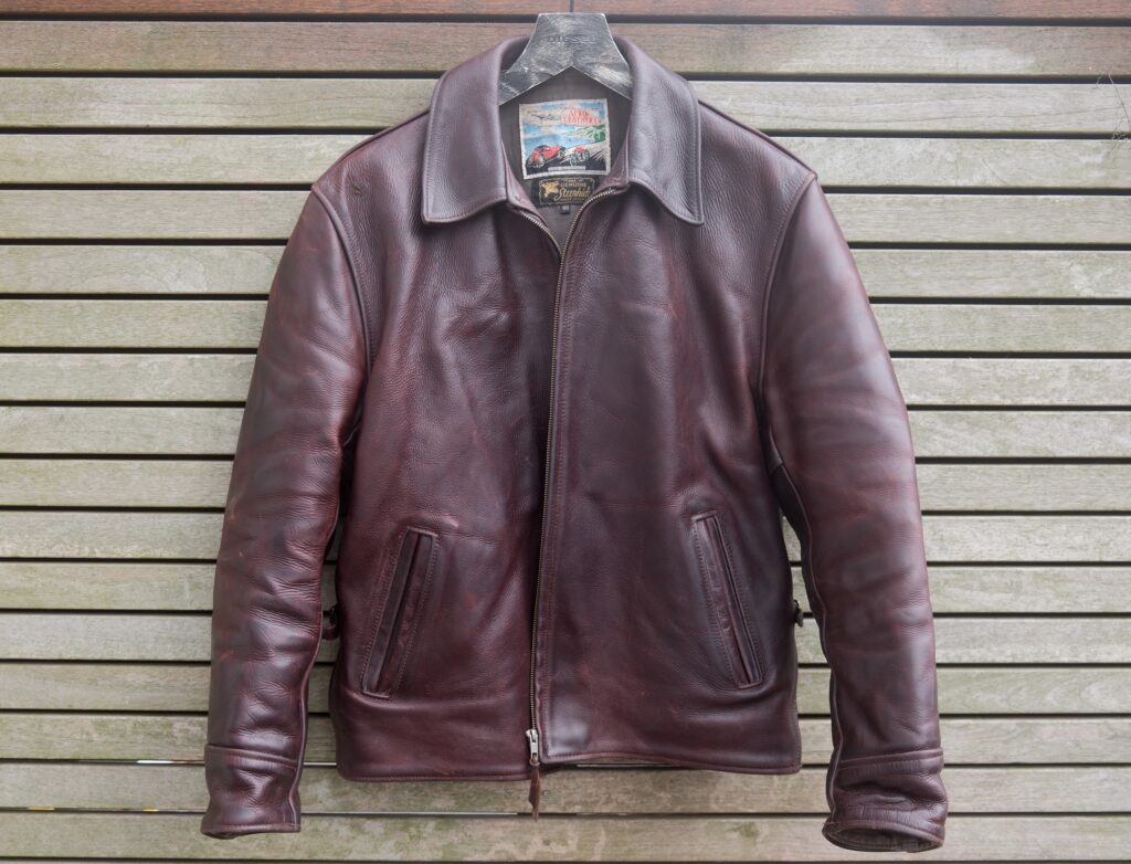 Aero Leather 1930s Half Belt Steerhide Leatherjacket in Oxblood