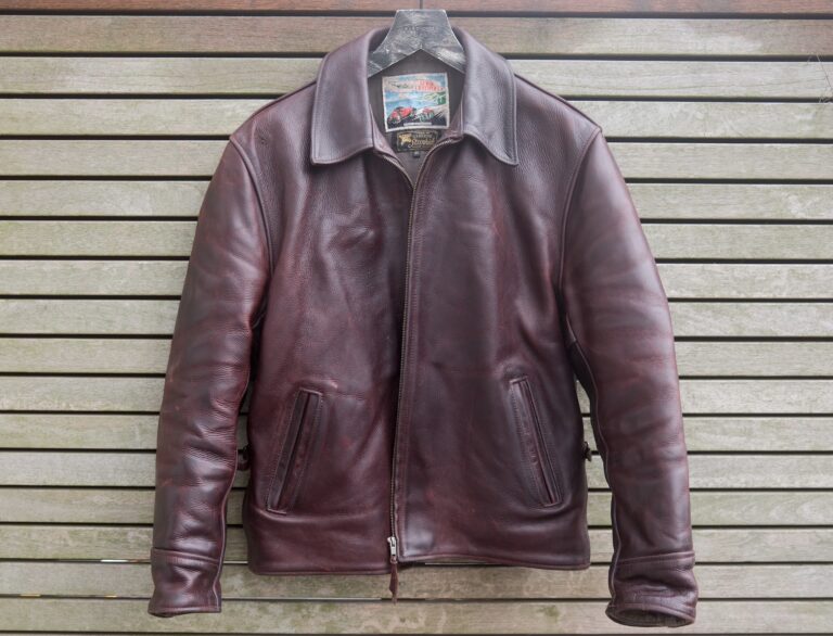 Aero Leather 1930s Half Belt Steerhide Leatherjacket in Oxblood
