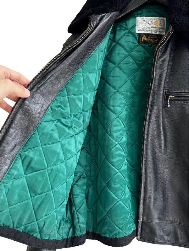 Aero Leather Co. Highwaymen Leather Jacket 44 detail view. curated secondhand from Stable Studios