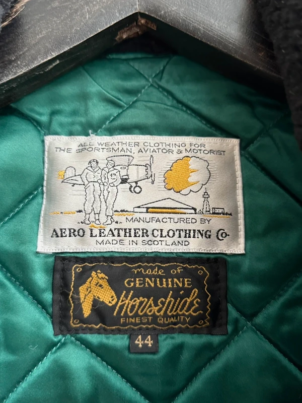 Aero Leather Co. Highwaymen Leather Jacket 44 detail size view. curated secondhand from Stable Studios
