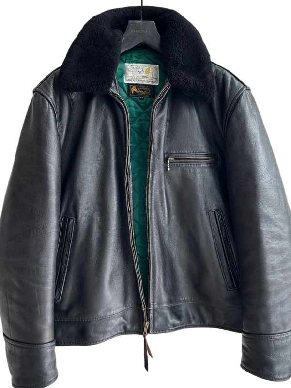 Aero Leather Co. Highwaymen Leather Jacket 44 front view. curated secondhand from Stable Studios