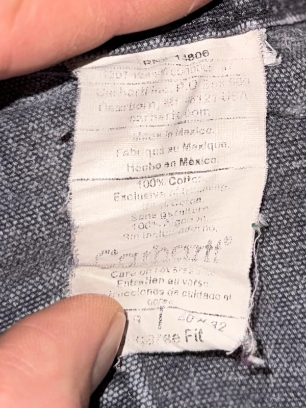 Carhartt Carpenter jeans W40 detail view, curated secondhand from Stable Studios