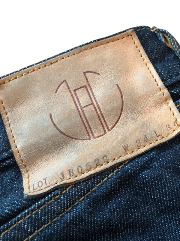 Japan Blue Jeans JB0522 selvedge denim jeans W34 detail view, curated secondhand from Stable Studios