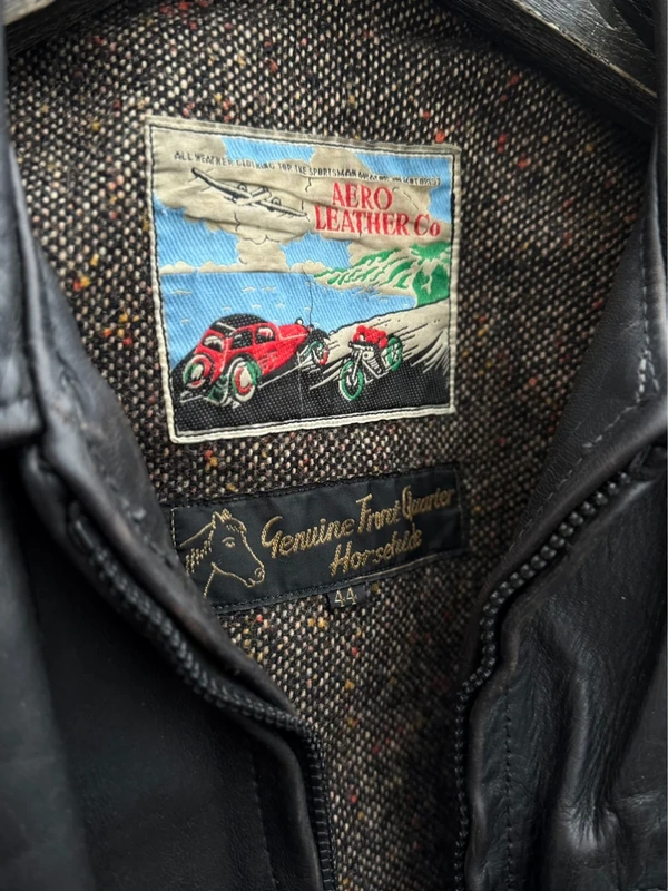Aero Leather Co. Highwaymen Leather Jacket 44 detail view.