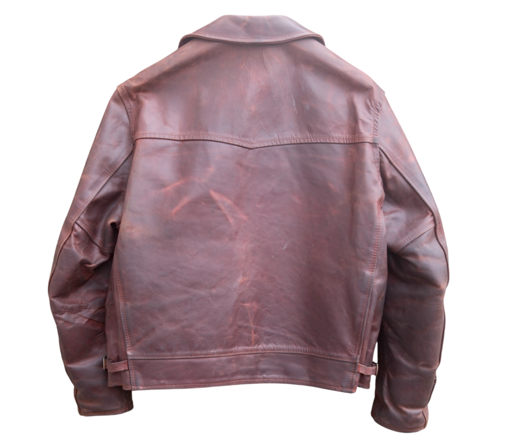 Aero Leather Co. Highwaymen Leather Jacket 44 back view.