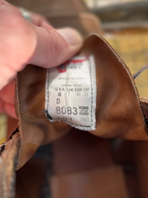 Red Wing Shoes Iron Ranger 8083 41 detail view. curated secondhand from Stable Studios