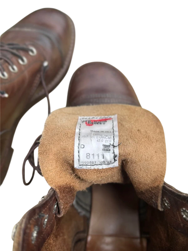 Red Wing Shoes Iron Ranger 8111 42 detail view. curated secondhand from Stable Studios